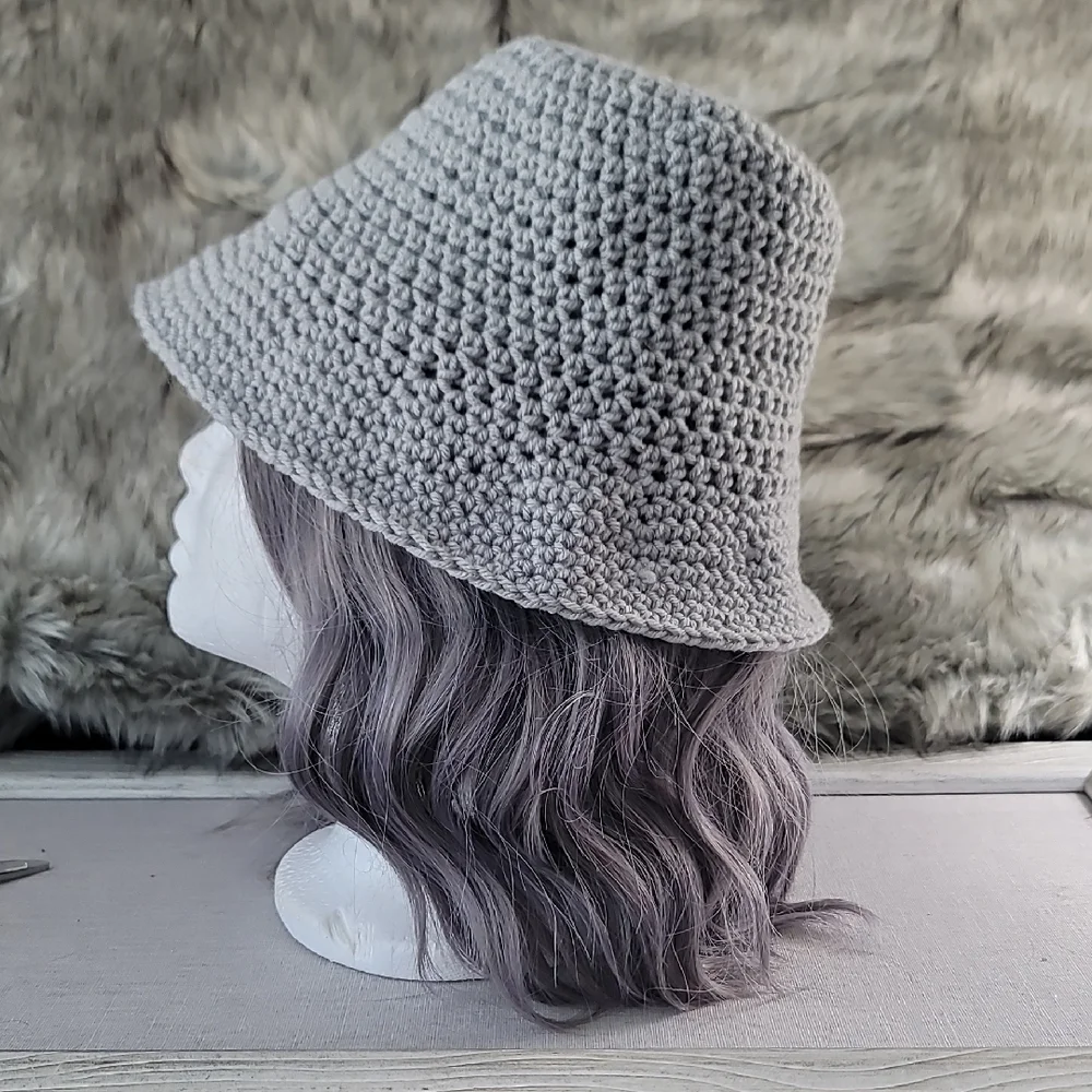 Hand made Gray Crochet Bucket Hat